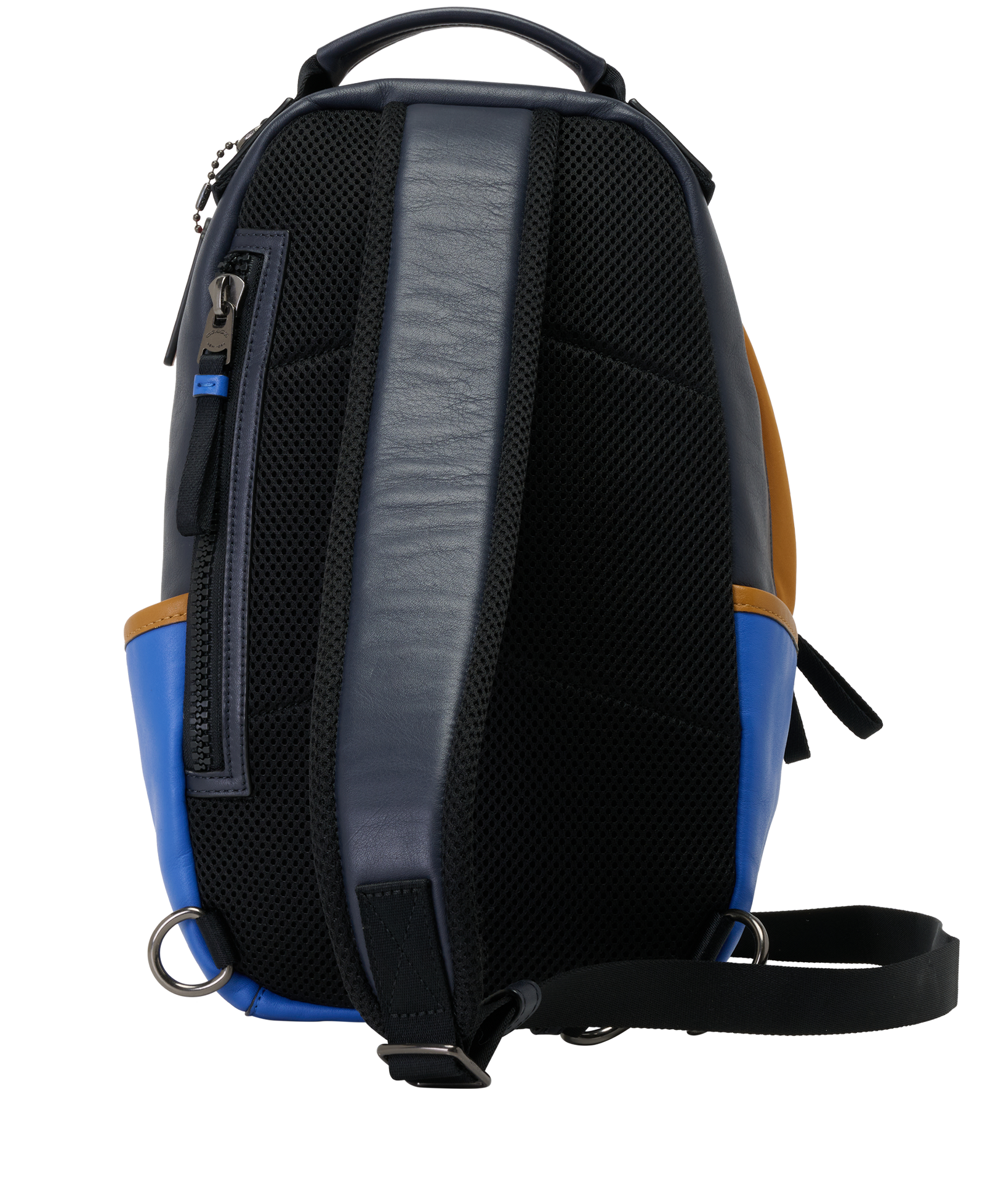 Edge Crossbody/Backpack, &pound;130, Handbags, Blue/Navy/Red/Tan, Leather, Back view